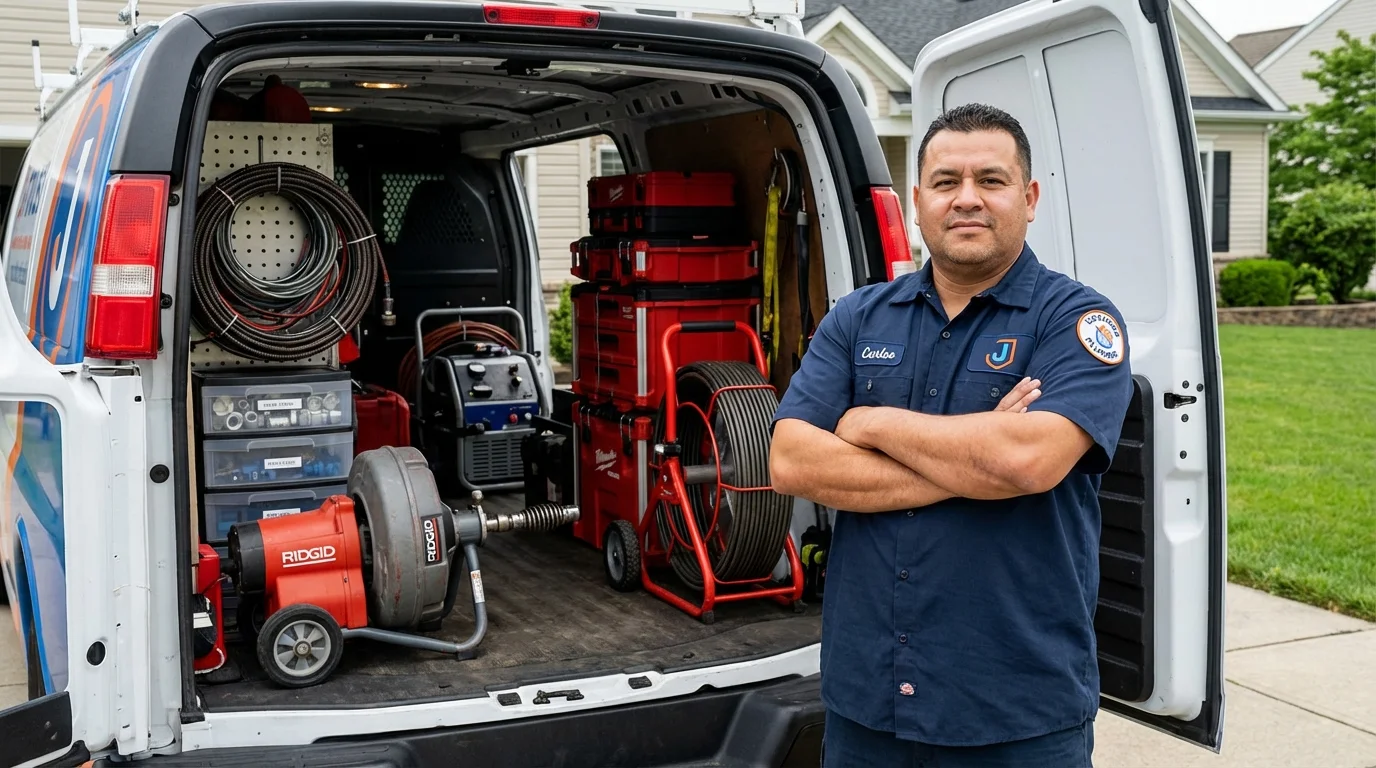 Professional drain cleaning equipment and Johns Plumbing LLC plumber in Arapahoe