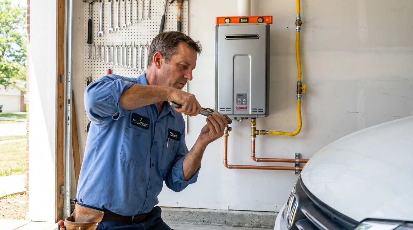 Tankless water heater installation by a Johns Plumbing LLC plumber in Arapahoe